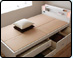 日本製棚・照明・コンセント・引出付　大容量収納ベッド　シングル