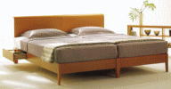 木製ベッド イルベローチェ ヘッドボード無しのクィーンサイズベッドやキングサイズベッドに