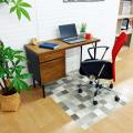 【おすすめ3点セット】ヴィンテージ風デスク&肘付きメッシュバックチェア&おしゃれなチェアマット90cm
