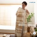 mofua プレミアムマイクロファイバー着る毛布 フード付 (ルームウェア) Lサイズ(着丈130)