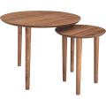 北欧デザイン　シンプルで便利☆　天然木　ラウンドネストテーブル　直径60cm　【Tomte(トムテ)】