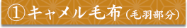 ①キャメル毛布（毛羽部分）