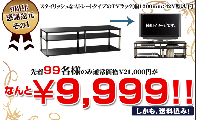 PDR-UA1200　スタイリッシュなストレートタイプのTVラッ