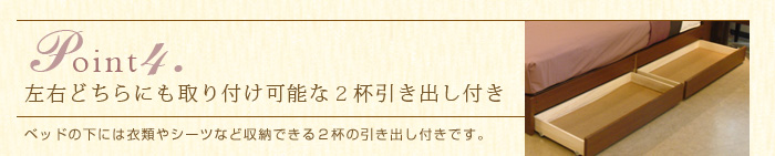 point４左右どちらにも取り付け可能な２杯引き出し付き