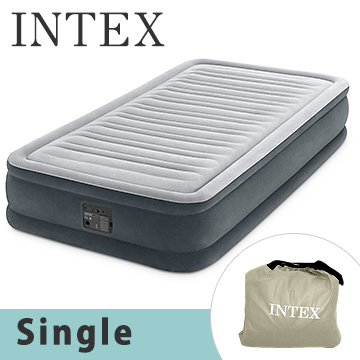 【INTEX】スライドスイッチで楽々♪エアーベッド「コンフォートプラッシュ」　シングル　グレー