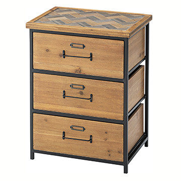 レトロ調ラック　ヘレン3段