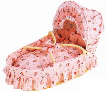 ベビーベット ピンク ゆりかご機能あり 収納付きベビーベッドの