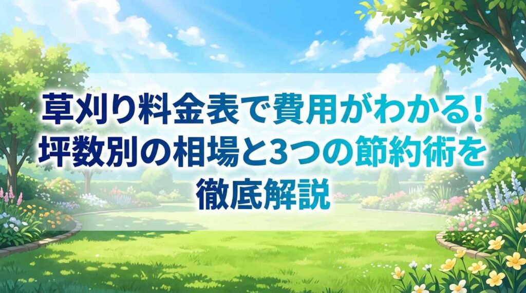 草刈り料金表で費用がわかる！坪数別の相場と3つの節約術を徹底解説